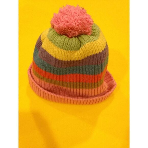 The Children Place Kids 4-6 Months Pastel-Striped Bobble Hat 100% Polyester - Picture 1 of 2